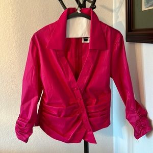 Tadashi Shoji Vintage Magenta Long Sleeve Top Size S